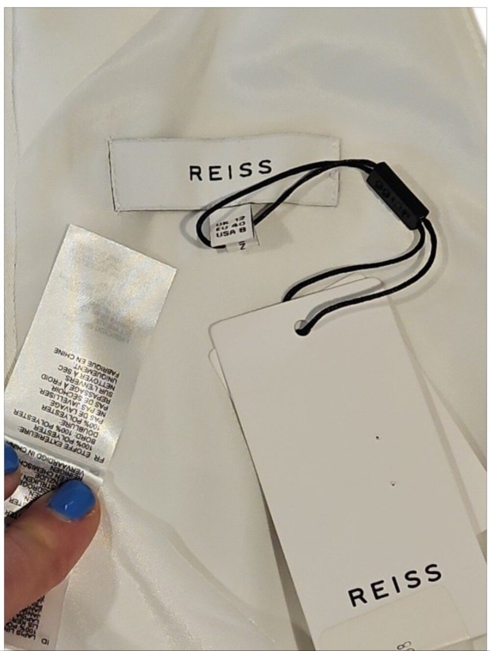 REISS White Flora Feather-Trim Halter Mini Dress Sz 8 - Picture 16 of 16